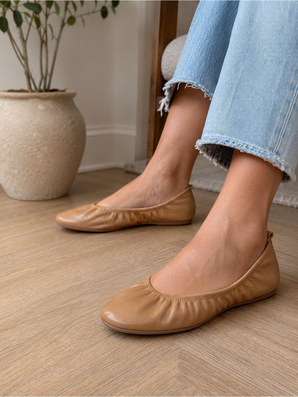 J.Crew Leather Ballet Flats – Camel/Tan | Women’s Size 9.5